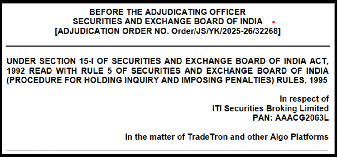 sebi tradetron notice
