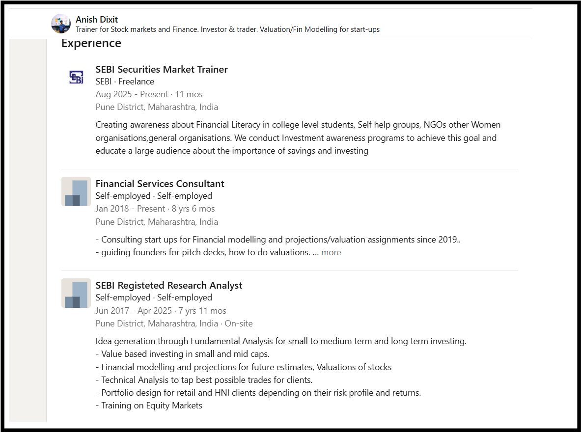 Anish Dixit details