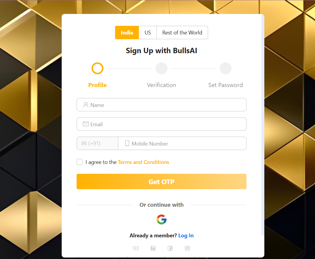 BullsAI Registration