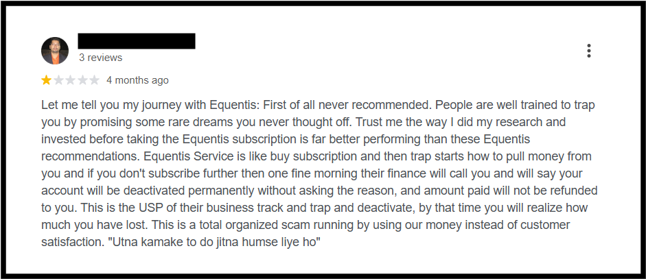 Equentis Issues
