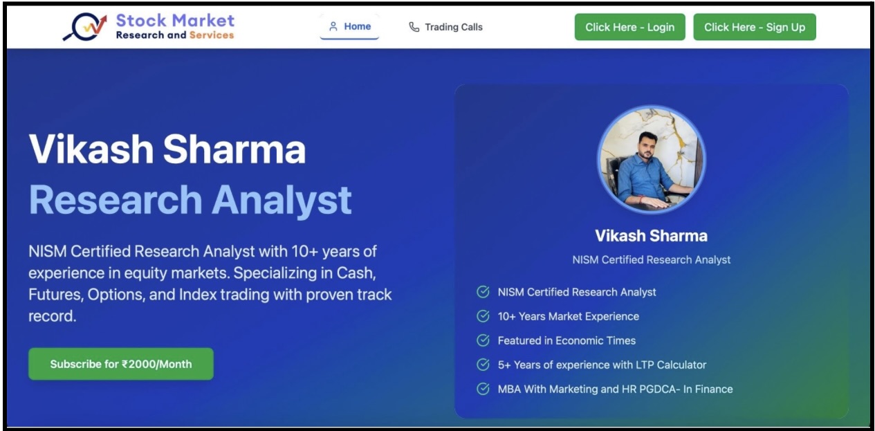 Vikash Sharma Research Analyst