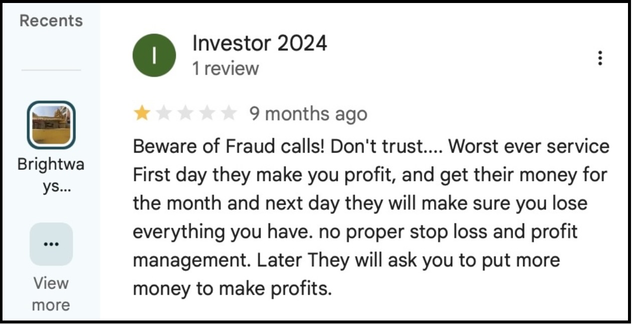 Brightways Financials User Review
