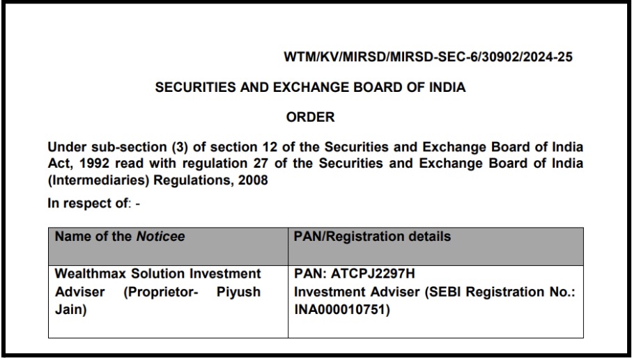 Piyush Jain SEBI Order