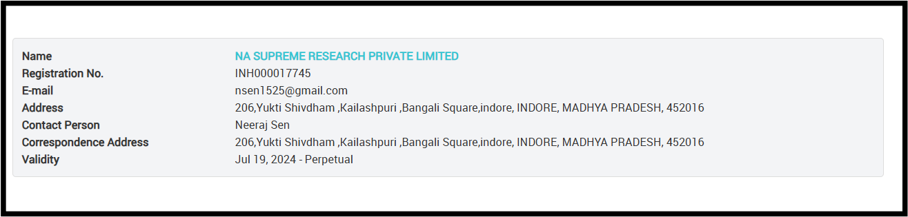 Na Supreme Research Private Limited