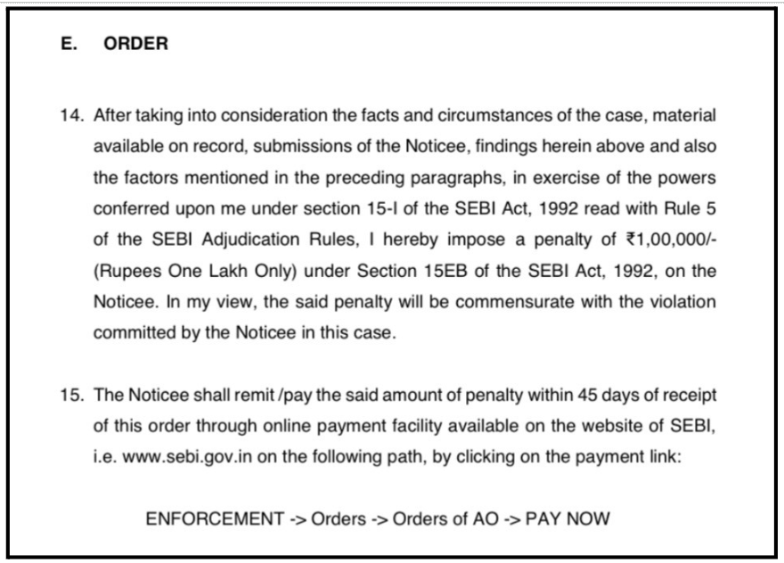 Options King SEBI penalty