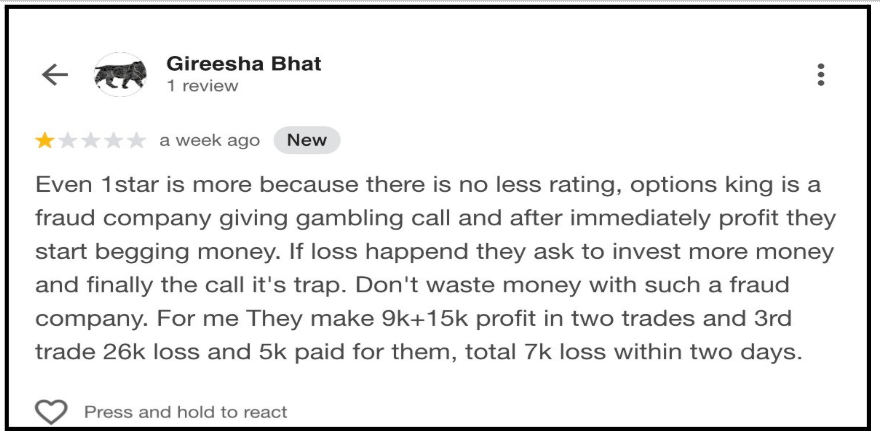Options King user complaints