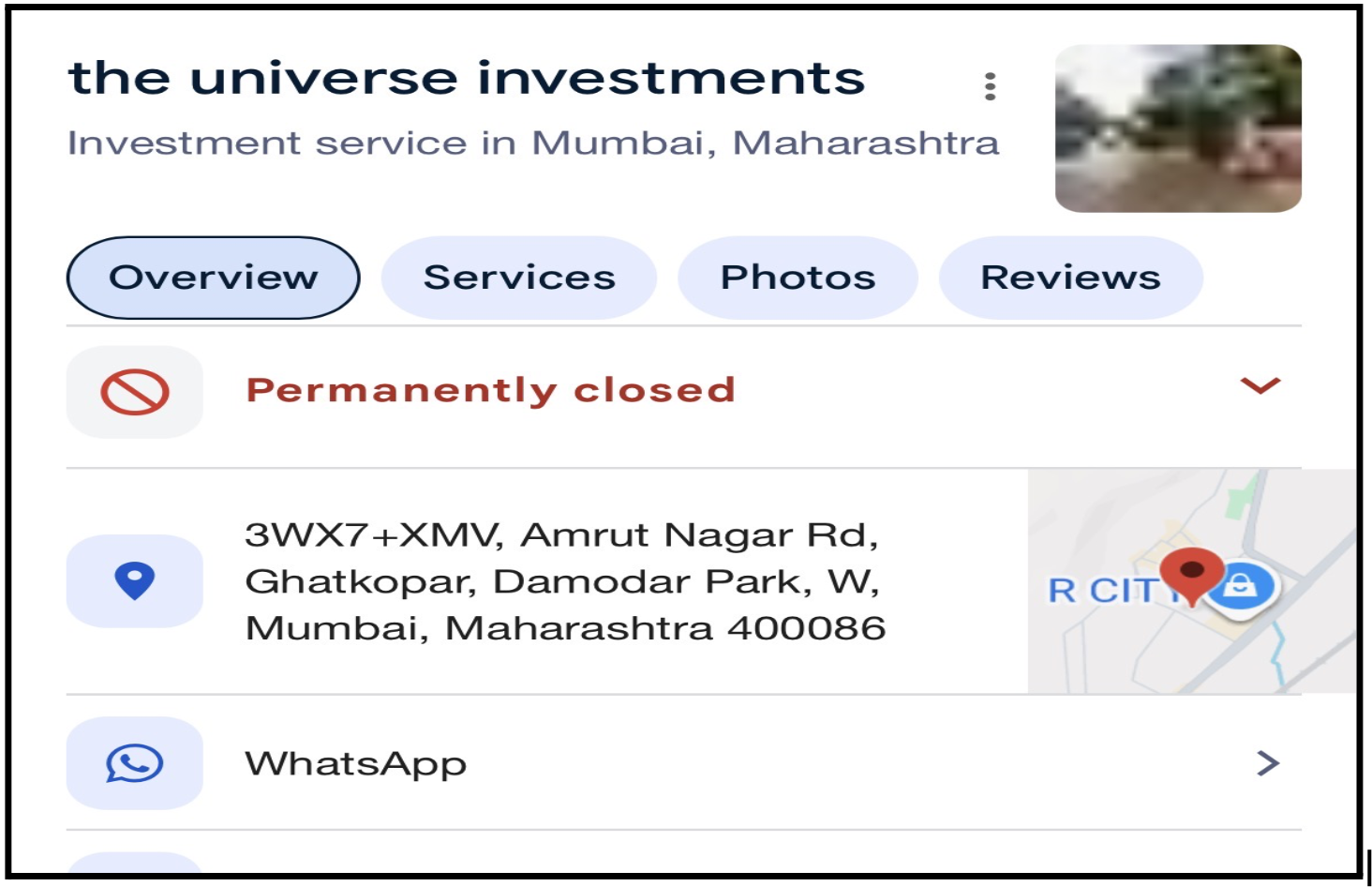 the universe investment permanently closed 