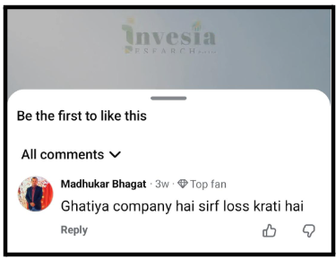 invesia research user complaint