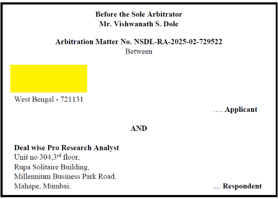 Pranali Prasad Choughule arbitration