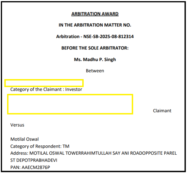 motilal oswal complaint