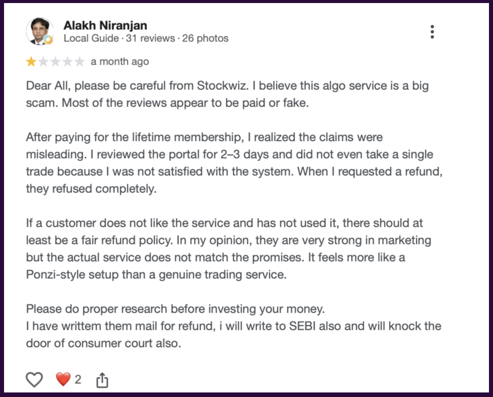 stockwiz real or fake reviews