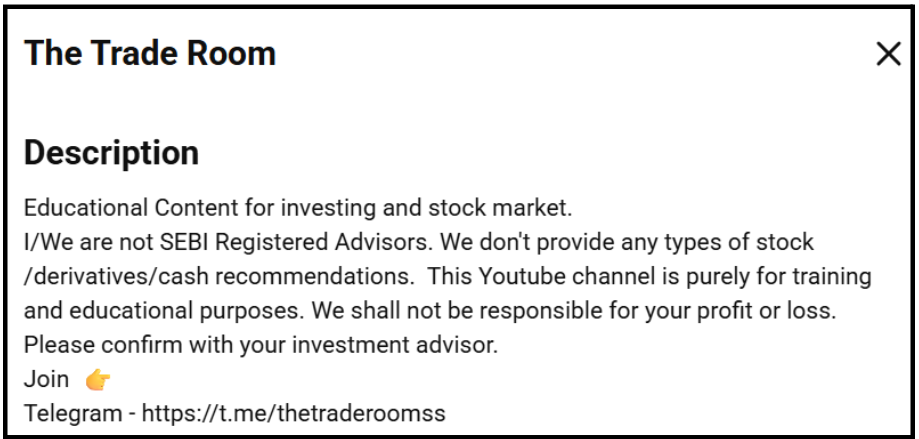 the trade room telegram channel registration