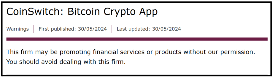 coinswitch warning