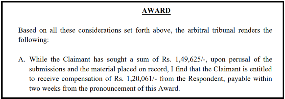 capital craft research arbitration case award