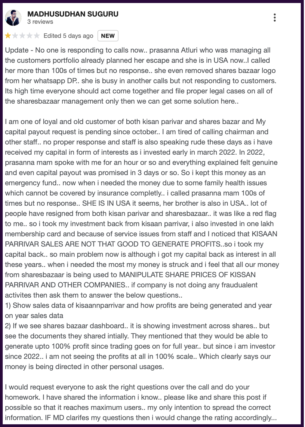 shares bazaar online reviews