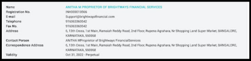 Brightways Financial SEBI Registration