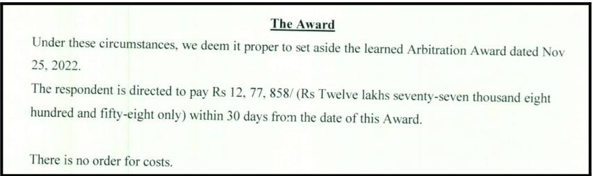 icici securities arbitration award