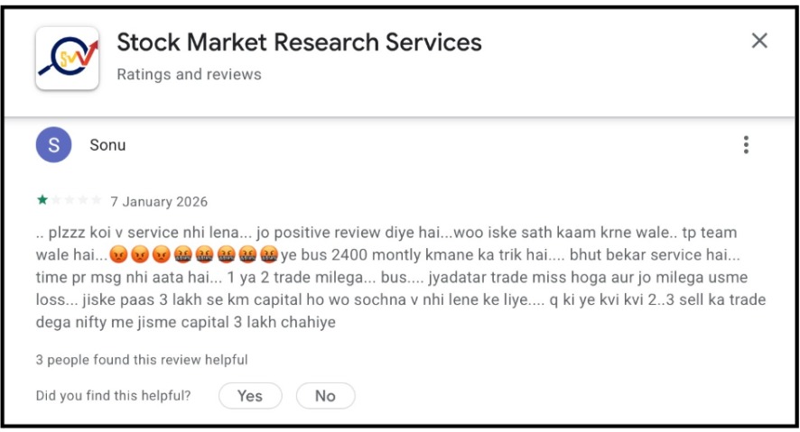 Stock Market Research and Services Complaints