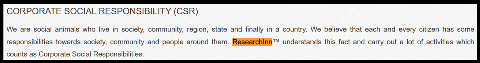 Unexplained brand mention on website.