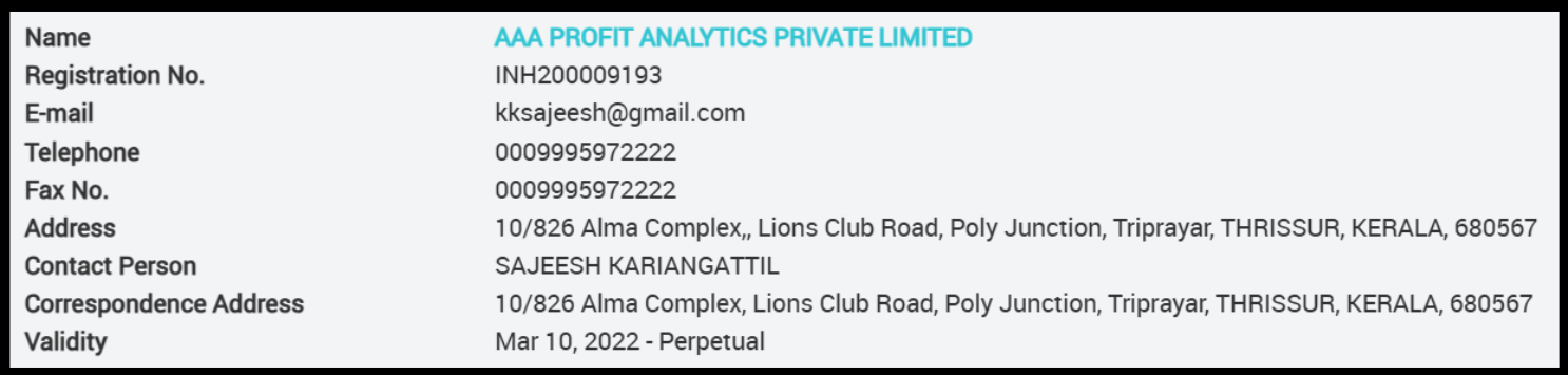 AAA profit analytics sebi registration