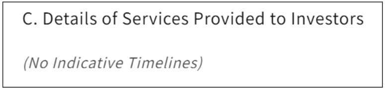 Bull Wave website showing no indicative timelines for its services