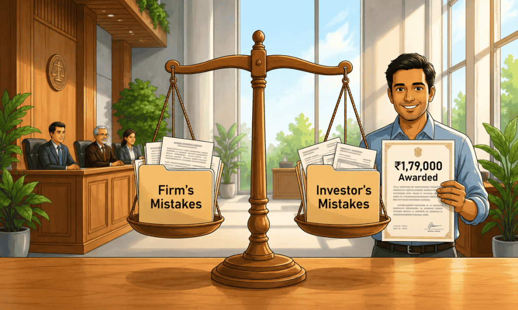 Illustration of investor Patel Nasirhusen holding a ₹1,79,000 split award order against Inspire Algo Research