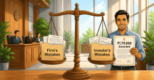 Illustration of investor Patel Nasirhusen holding a ₹1,79,000 split award order against Inspire Algo Research