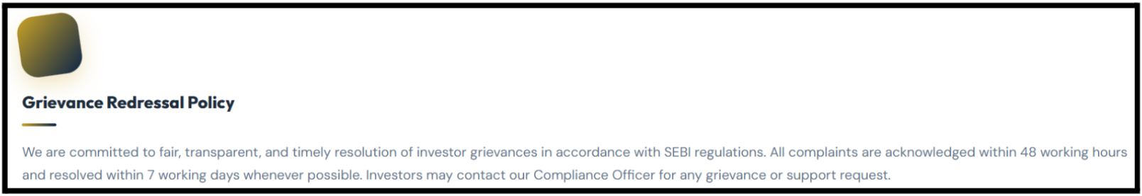 Investogainer Research grievance