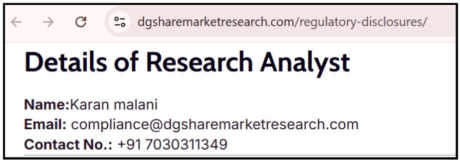 dg share market research analyst name
