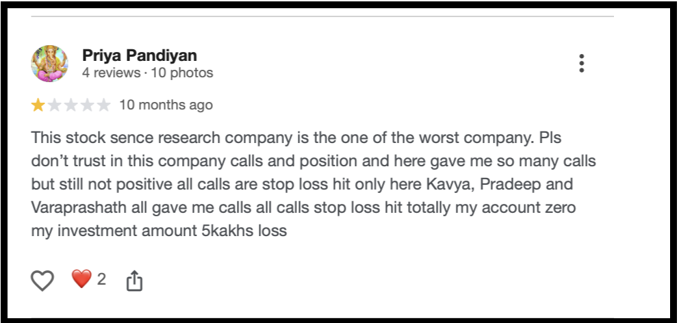 Stockscene Research google Reviews