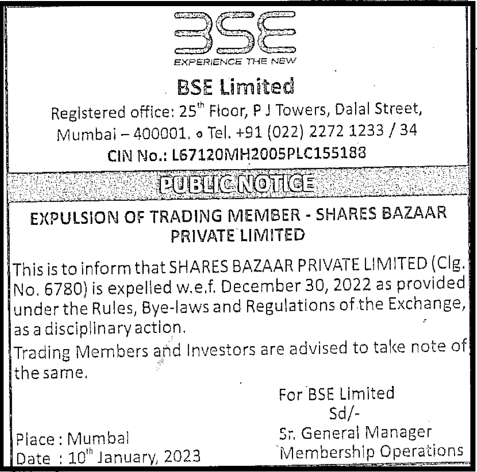 shares bazar bse order