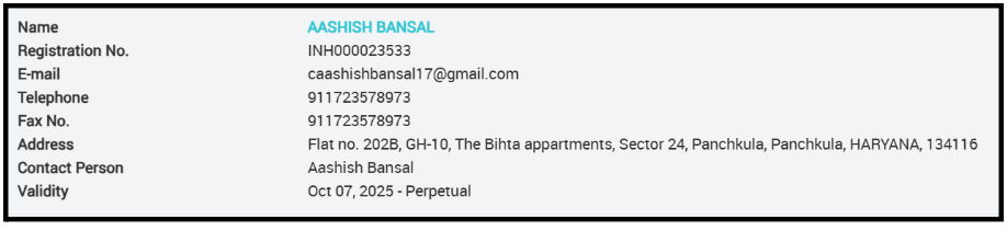 aashish bansal research analyst sebi registration