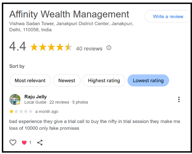 Affinity Wealth Management reviews