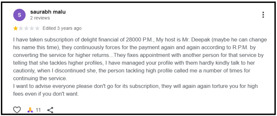 delight financial services reviews online
