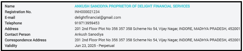 is delight financial services ra registration real or fake?