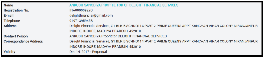 is delight financial services ia registration real or fake?