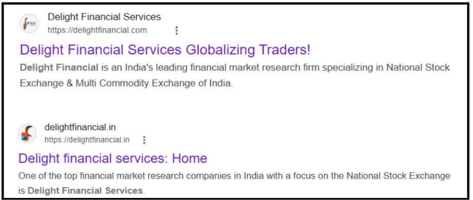 delight financial services two websites