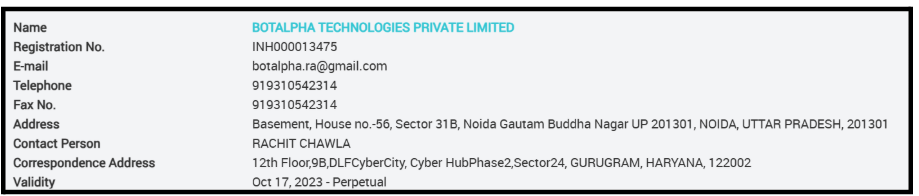 botalpha technologies private limited sebi registration