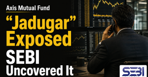 Axis Mutual Fund front running scam featured graphic titled How Jadugar Was Exposed by SEBI
