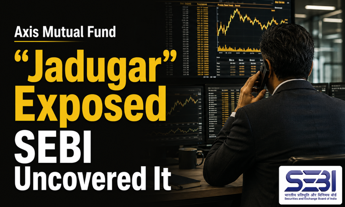 Axis Mutual Fund front running scam featured graphic titled How Jadugar Was Exposed by SEBI