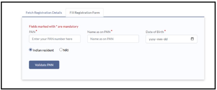 SEBI SCORES Portal registration form interface