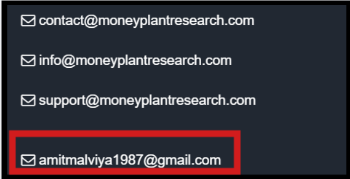 moneyplant research personal gmail address in website header