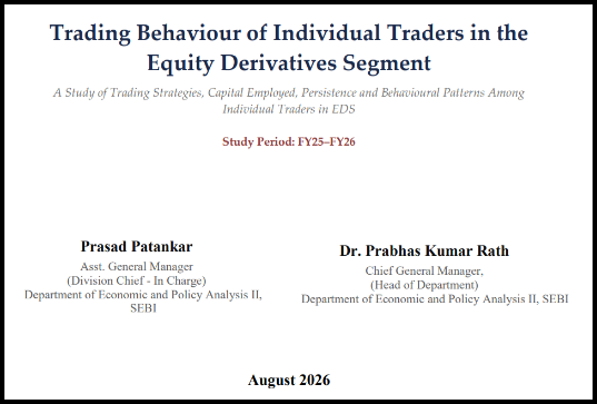 Title slide, Trading Behaviour of Individual Traders in the Equity Derivatives Segment, study period FY25 to FY26
