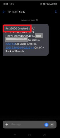 Proof of Bank of Baroda payment refund showing transaction details for client recovery