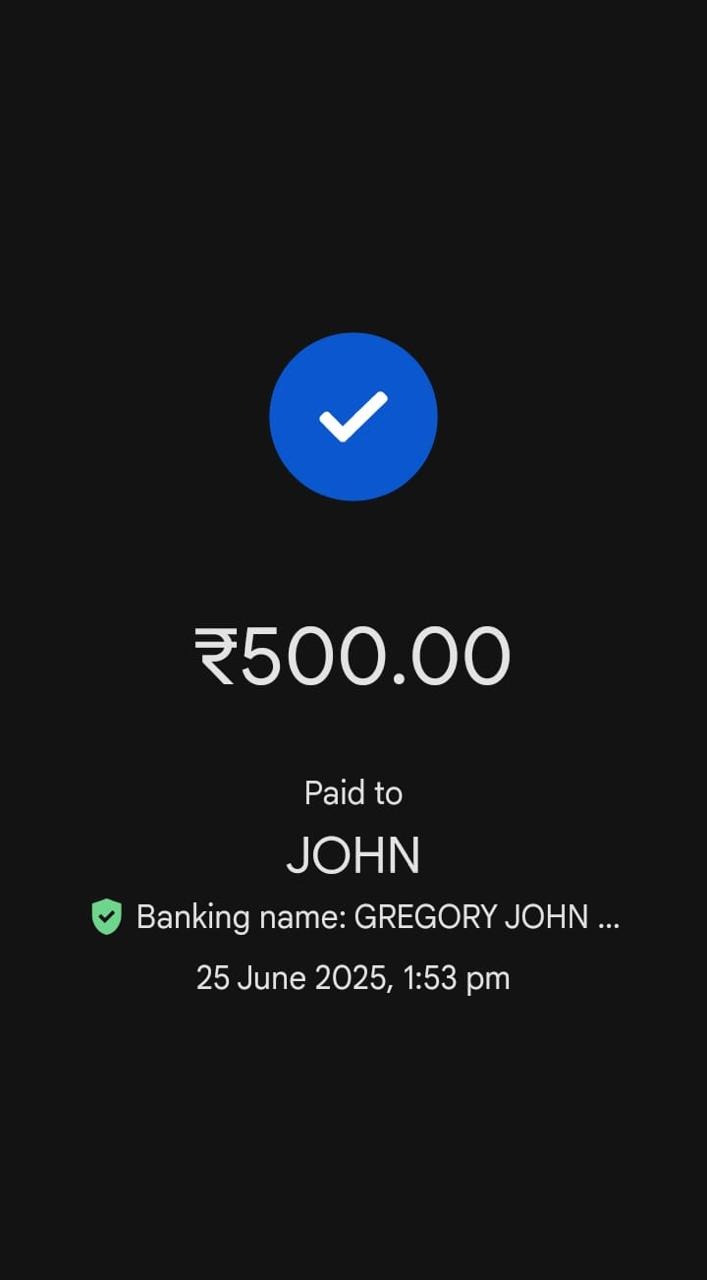 Transaction receipt of 500 rupees paid as balance subscription fee to research analyst.