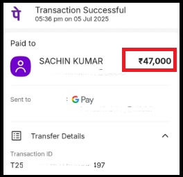 Illustration of a client holding a smartphone displaying a ₹47,000 refund notification beside a hand holding official settlement papers.