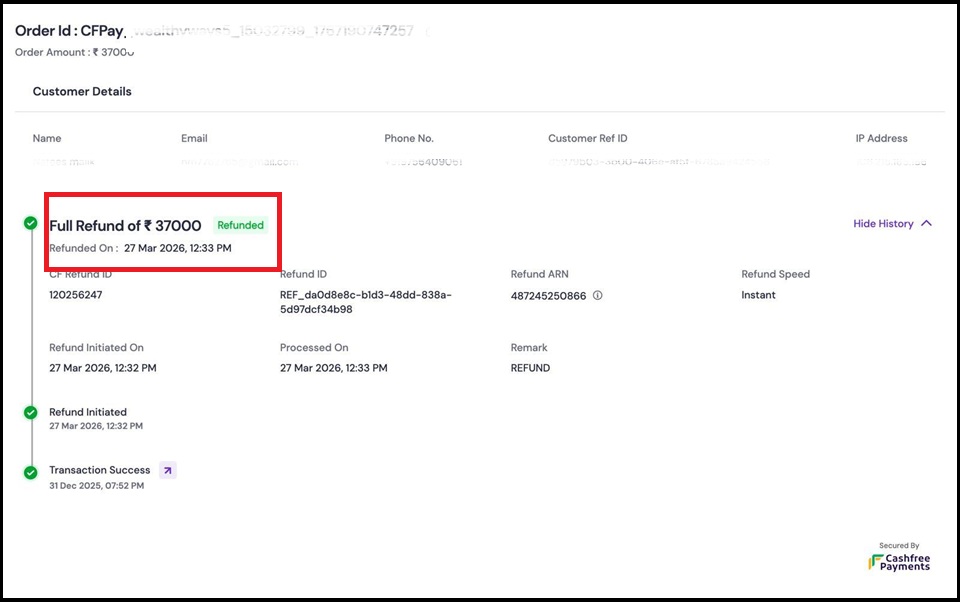 recovery done by fraud free