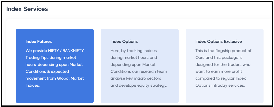 finstock solutions index services plans
