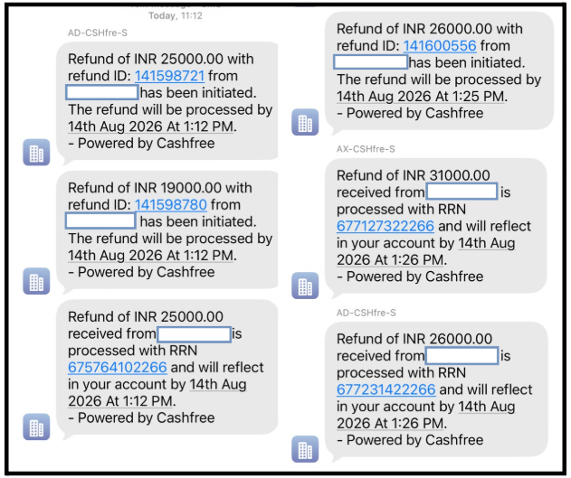 Advisory Fee Refund Transaction Proof