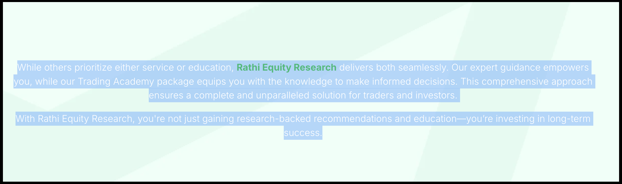 homepage carrying a block of hidden promotional text styled in white font against a matching background.